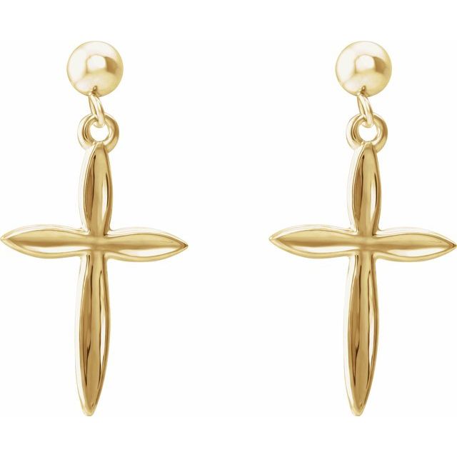 14k-yellow-cross-&-ball-earrings