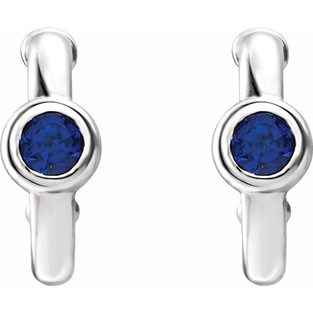 14k-white-lab-grown-blue-sapphire-huggie-hoop-earrings