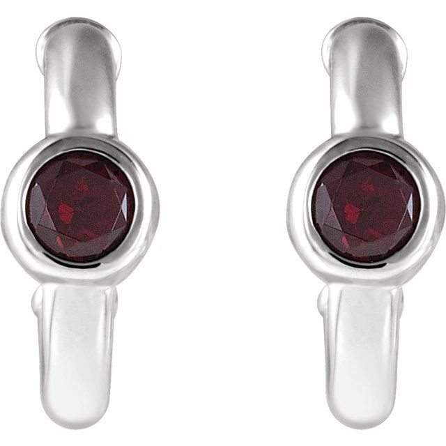 14k-white-natural-mozambique-garnet-huggie-hoop-earrings
