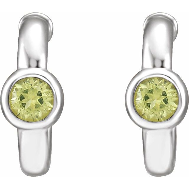 14k-white-natural-peridot-huggie-hoop-earrings