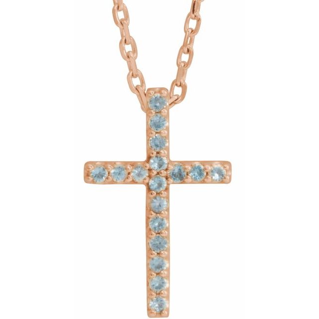 14k-rose-natural-swiss-blue-topaz-petite-cross-16"-necklace