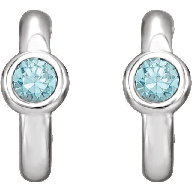 14k-white-natural-blue-zircon-huggie-hoop-earrings