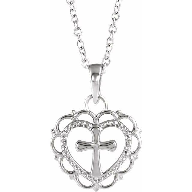14k-white-youth-heart-with-cross-16-18"-necklace