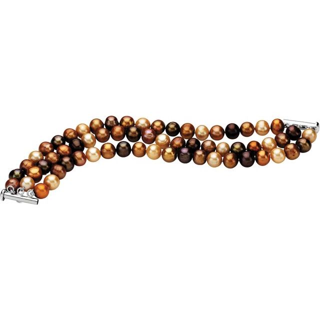 sterling-silver-cultured-chocolate-freshwater-pearl-3-strand-7-1/4"-bracelet