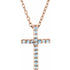 14k-rose-natural-aquamarine-petite-cross-16"-necklace