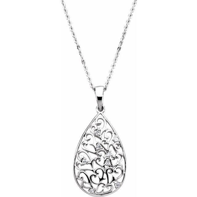 sterling-silver-imitation-white-cubic-zirconia-tear-of-sympathy-18"-necklace