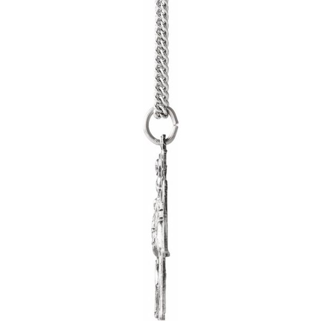 sterling-silver--four-way-cross-medal-24"-necklace