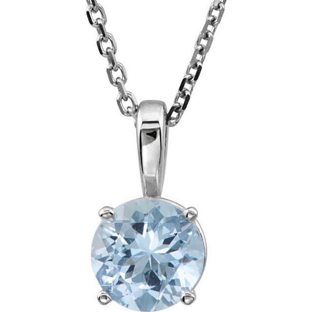 14k-white--natural-aquamarine-youth-solitaire-14"-necklace