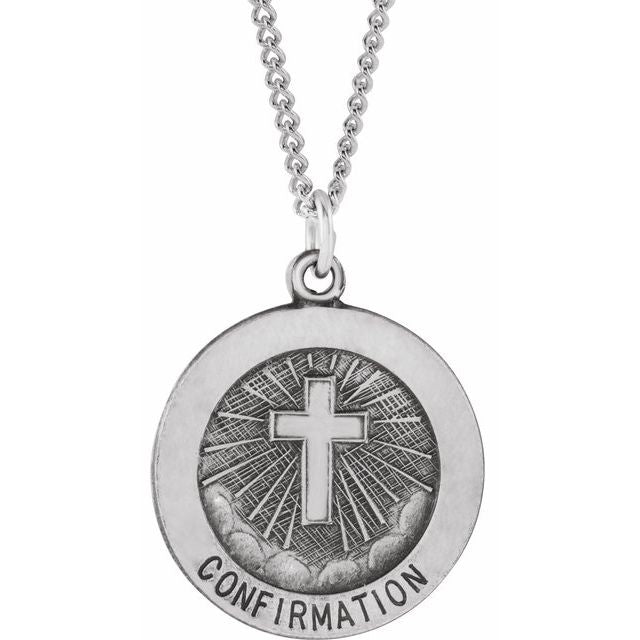 sterling-silver--confirmation-medal-with-cross-18"-necklace