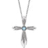 14k-white-natural-aquamarine-cross-16-18"-necklace