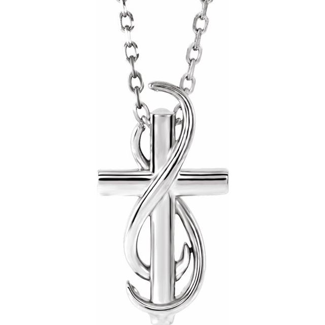 14k-white-cross-16-18"-necklace