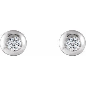 1/8 ct Diamond Round Bezel-Set Stud Earrings
