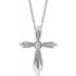 14k-white-.06-ctw-natural-diamond-cross-16-18"-necklace