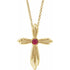14k-yellow-lab-grown-ruby-cross-16-18"-necklace
