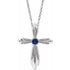 14k-white-natural-blue-sapphire-cross-16-18"-necklace