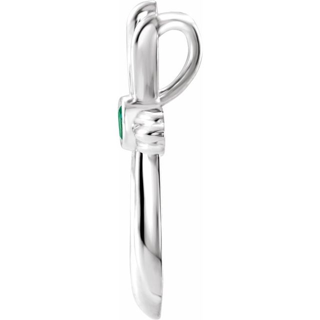 14k-white-lab-grown-emerald-cross-pendant