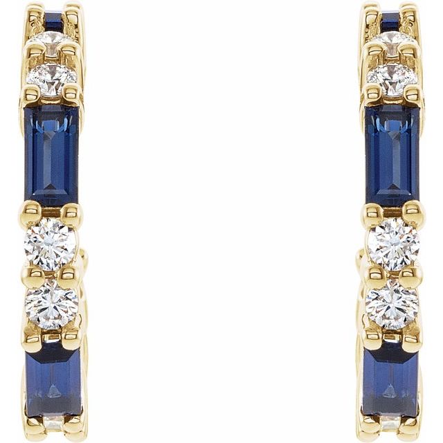 14k-yellow-gold-lab-grown-blue-sapphire-&-1/2-ctw-natural-diamond--hoop-earrings