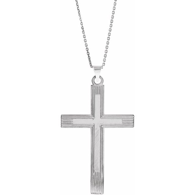 14k-white-cross-18"-necklace