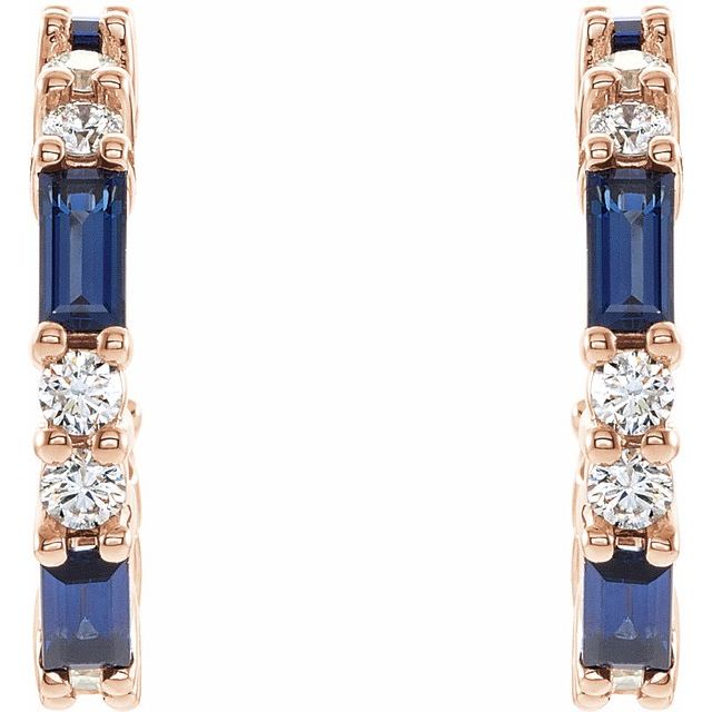 14k-rose-gold-lab-grown-blue-sapphire-&-1/2-ctw-natural-diamond--hoop-earrings