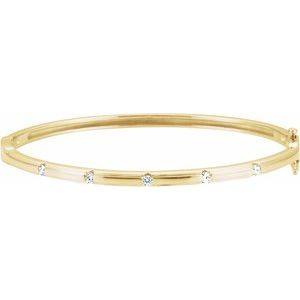 1/4 ct Diamond Accented Hinged Bangle Bracelet