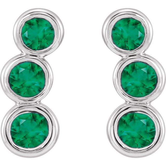 platinum-lab-grown-emerald-ear-climbers