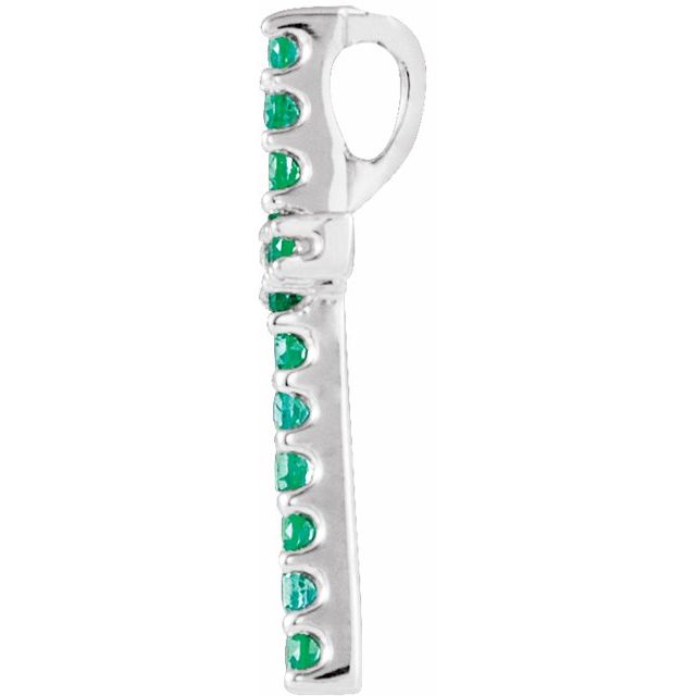 14k-white-natural-emerald-petite-cross-pendant