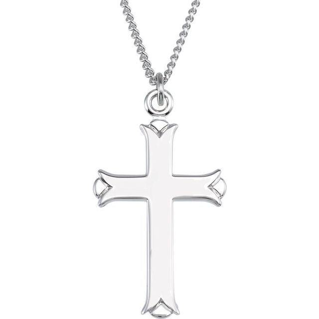 sterling-silver--cross-18"-necklace