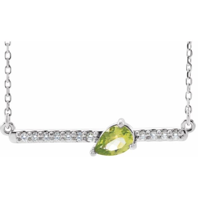 sterling-silver-natural-peridot-&-1/10-ctw-natural-diamond-18"-necklace