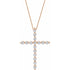14k-rose-1/5-ctw-natural-diamond-cross-18"-necklace