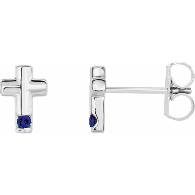 sterling-silver-natural-blue-sapphire-cross-earrings