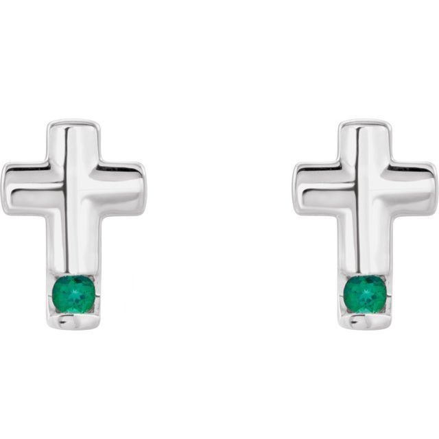 sterling-silver-lab-grown-emerald-cross-earrings