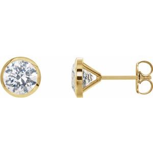 1/5 ct Natural Diamond Round Bezel-Set Cocktail-Style Stud Earrings