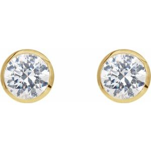 1/5 ct Natural Diamond Round Bezel-Set Cocktail-Style Stud Earrings