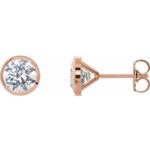 1/5 ct Natural Diamond Round Bezel-Set Cocktail-Style Stud Earrings