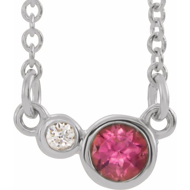 14k-white-natural-pink-tourmaline-&-.02-ctw-natural-diamond-16"-necklace