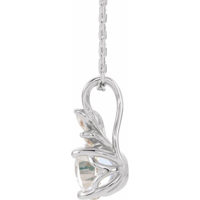 14k-white-natural-white-sapphire-&-1/10-ctw-natural-diamond-16-18"-necklace