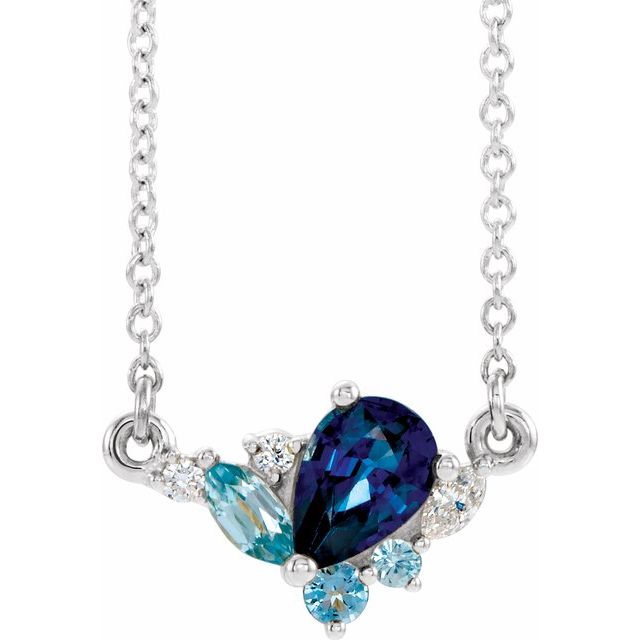 sterling-silver-imitation-multi-gemstone-&-.06-ctw-natural-diamond-18"-necklace