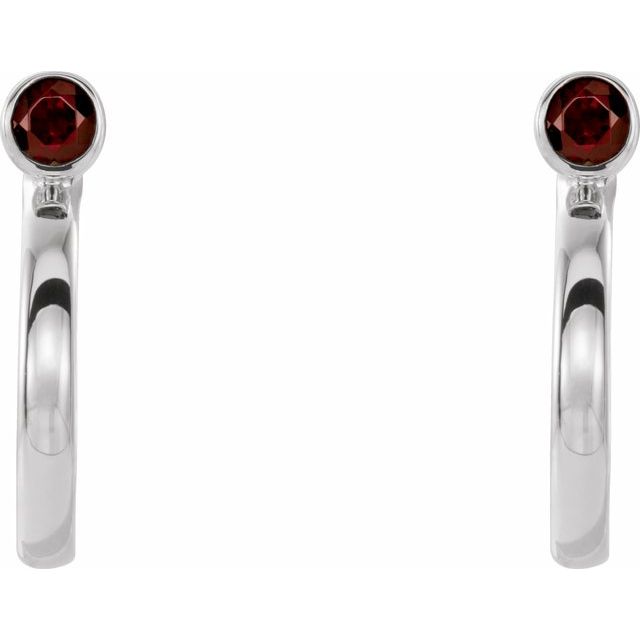 14k-white--natural-mozambique-garnet-huggie-j-hoop-earring