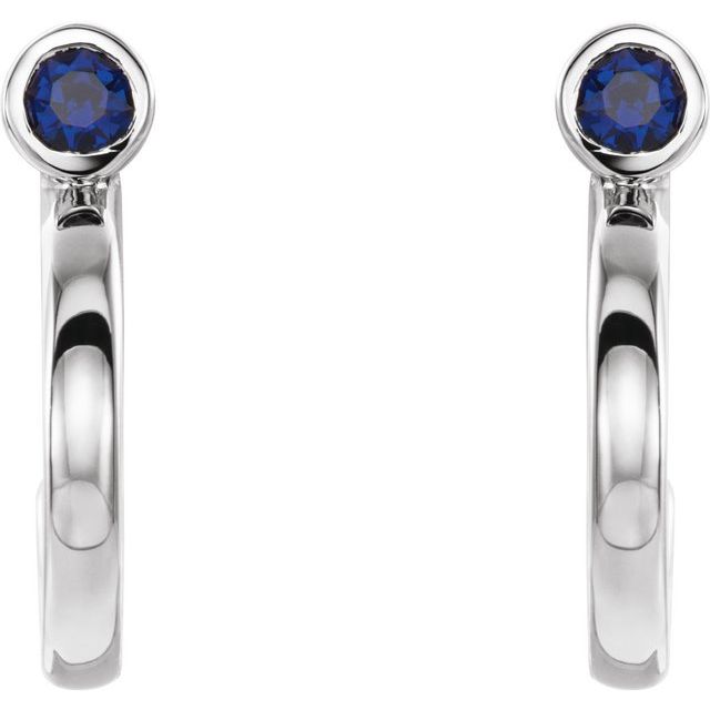 14k-white--lab-grown-blue-sapphire-huggie-j-hoop-earring