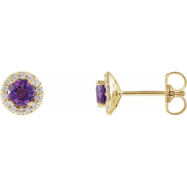14K White Gold|Natural Blue Sapphire|4 mm