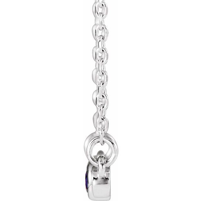 14k-white-natural-amethyst-&-.08-ctw-natural-diamond-bezel-set-16-18"-necklace