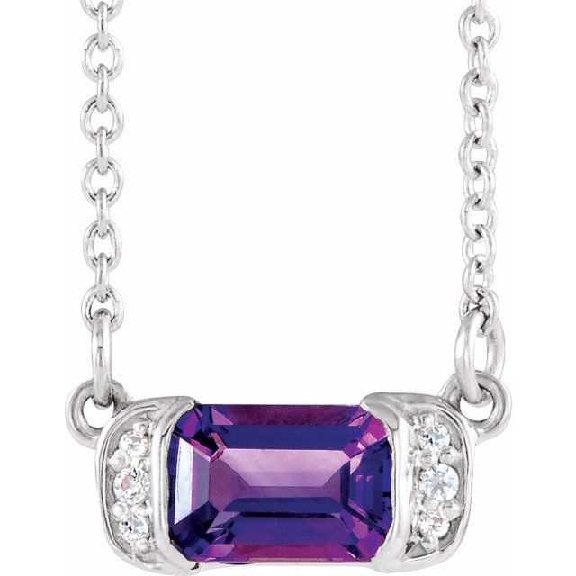 14k-white-natural-amethyst-&-.02-ctw-natural-diamond-bar-16"-necklace