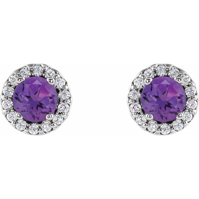 14K White Gold|Natural Blue Sapphire|4 mm