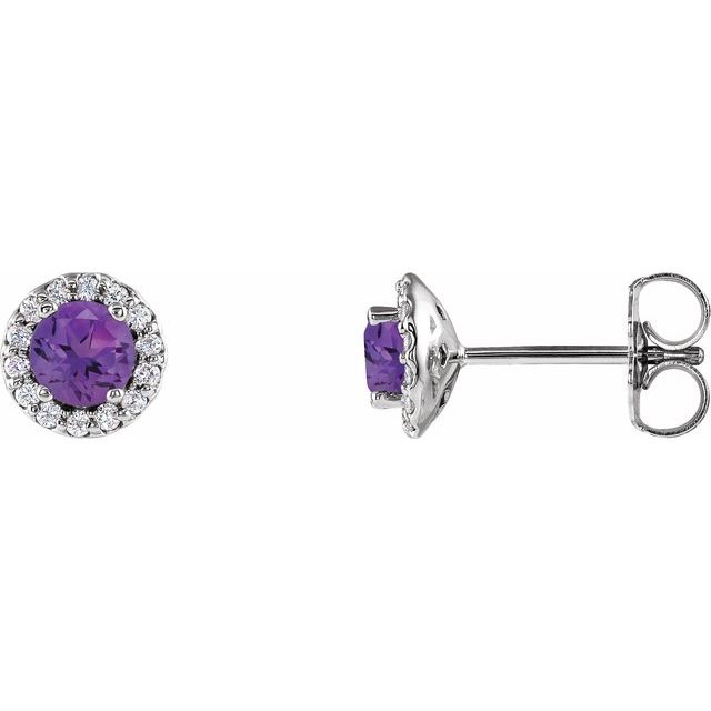 14K White Gold|Natural Blue Sapphire|4 mm