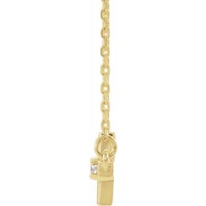 Diamond 1/10 ct Sideways Cross Adjustable Necklace