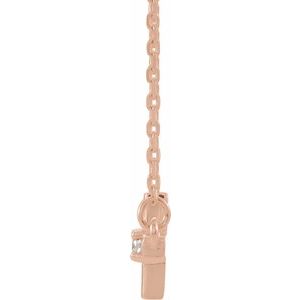 Diamond 1/10 ct Sideways Cross Adjustable Necklace