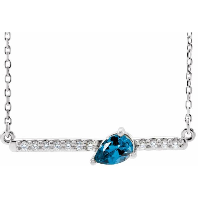 sterling-silver-natural-blue-zircon-&-1/10-ctw-natural-diamond-16"-necklace