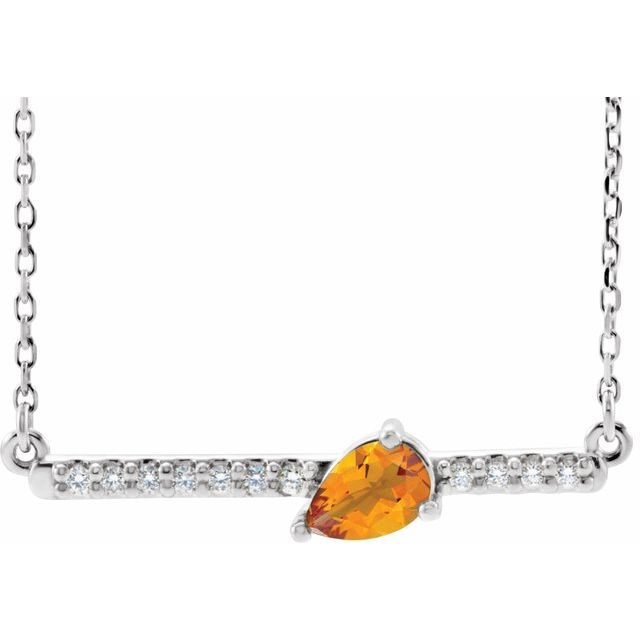 14k-white-natural-citrine-&-1/10-ctw-natural-diamond-16"-necklace