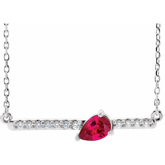 sterling-silver-natural-ruby-&-1/10-ctw-natural-diamond-16"-necklace