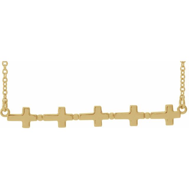 14k-yellow-sideways-cross-bar-18"-necklace